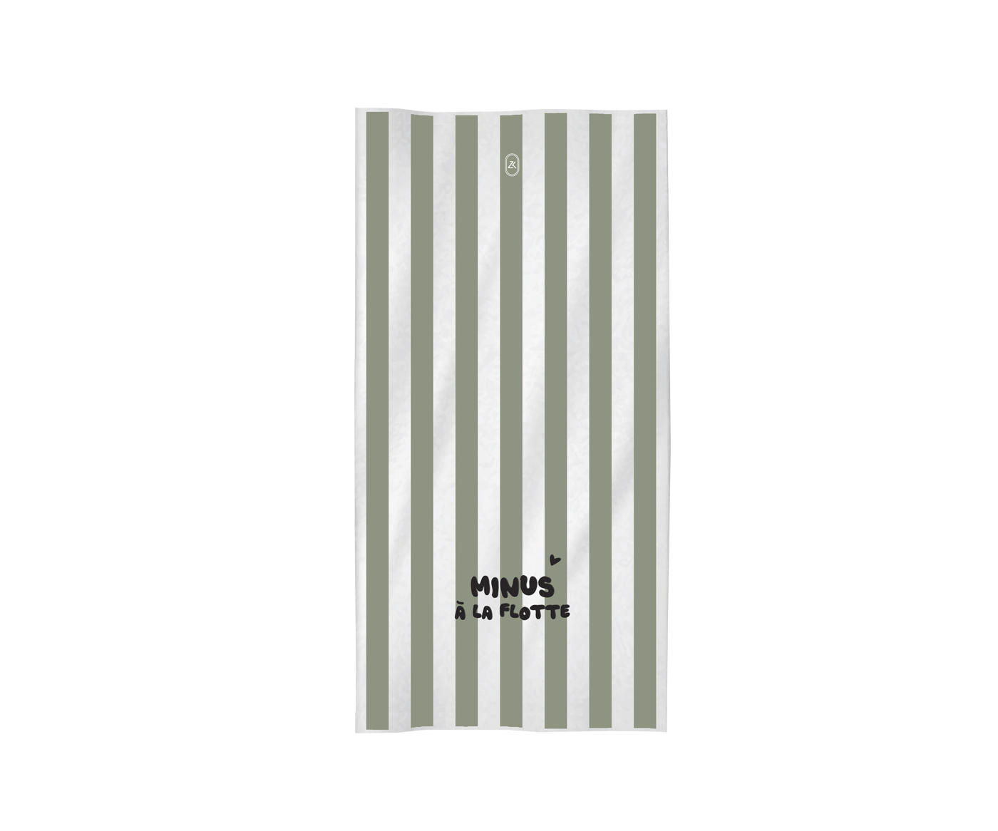 Serviette microfibre enfant "Minus à la flotte" - rayures verte ZAKUW