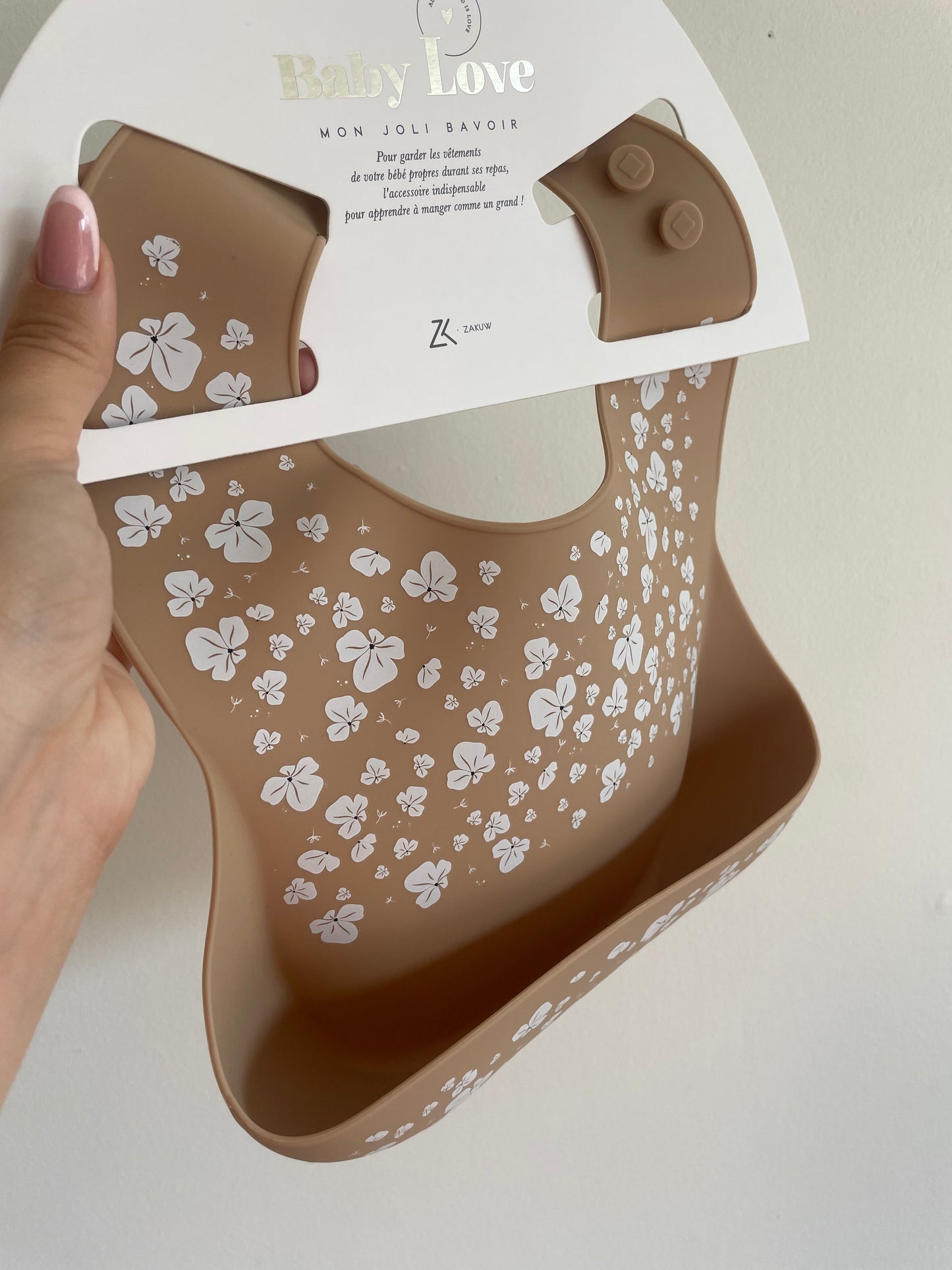 Bavoir en silicone - Pois de senteur