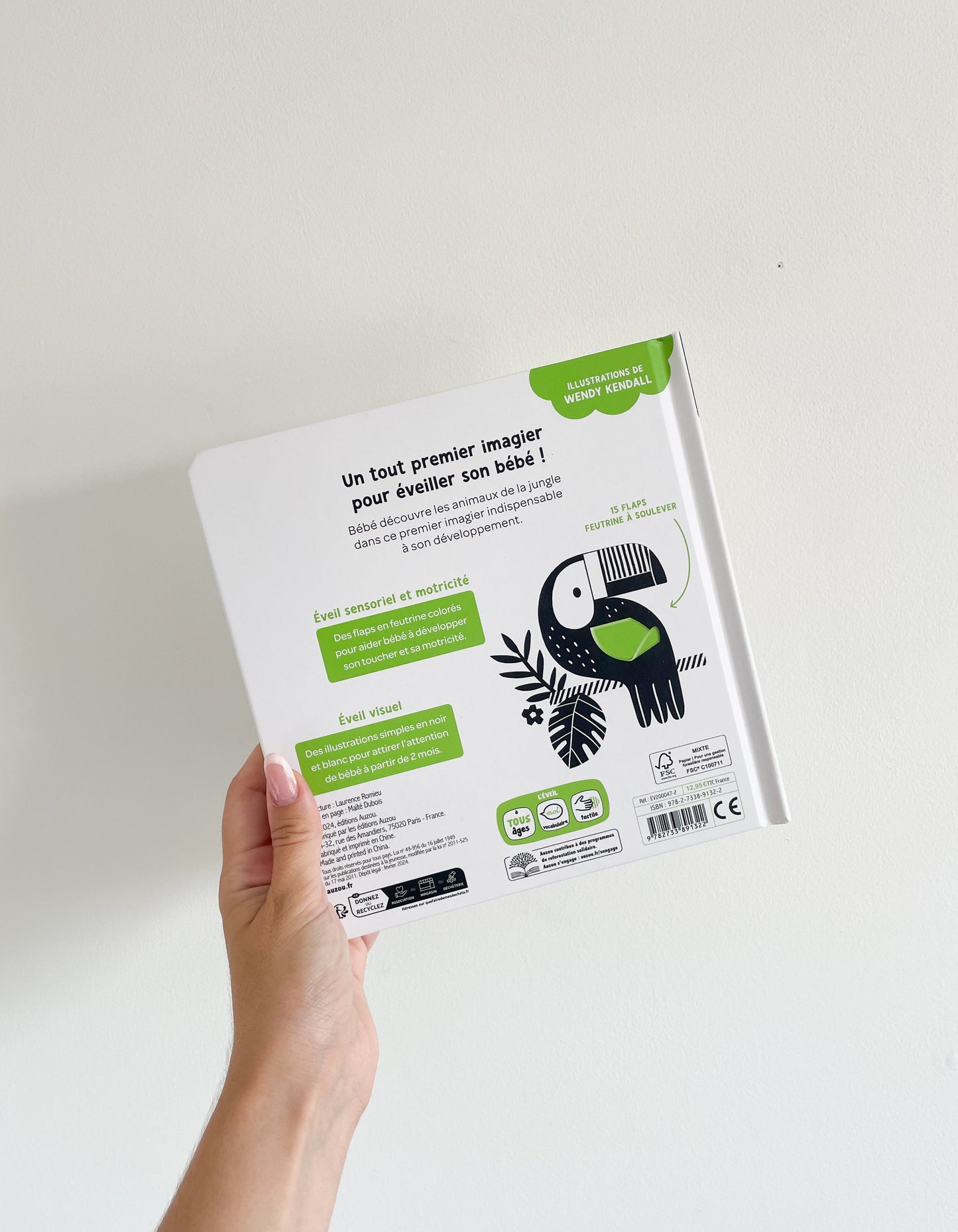 Mes premiers flaps - Jungle - Livre noir et blanc bébé Auzou