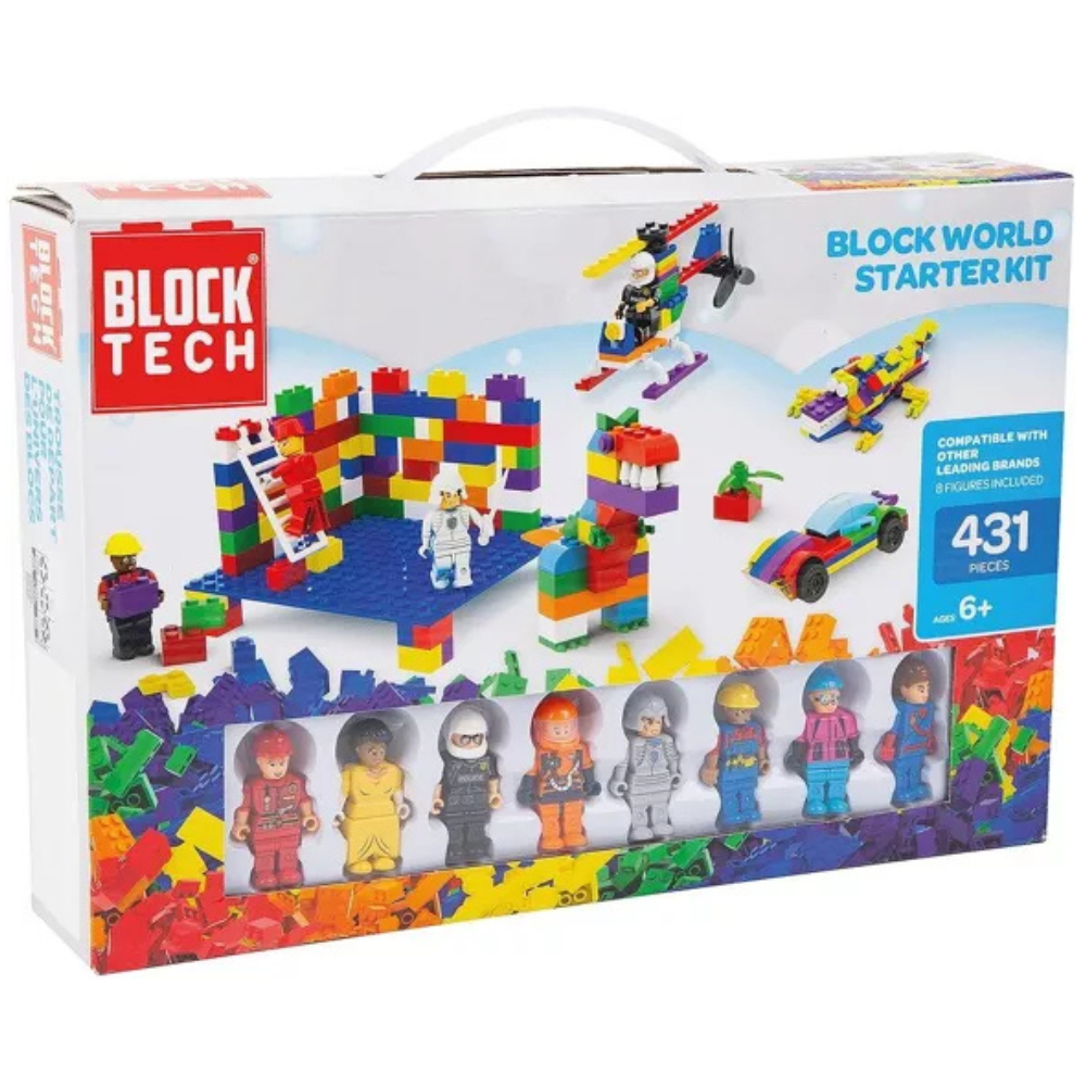 Jeu de briques avec 8 personnages - construction et imagination enfant