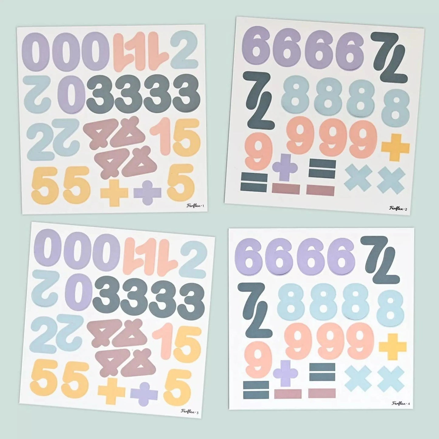 Lot de Chiffres magnétiques en couleurs pastel – jeu éducatif enfant