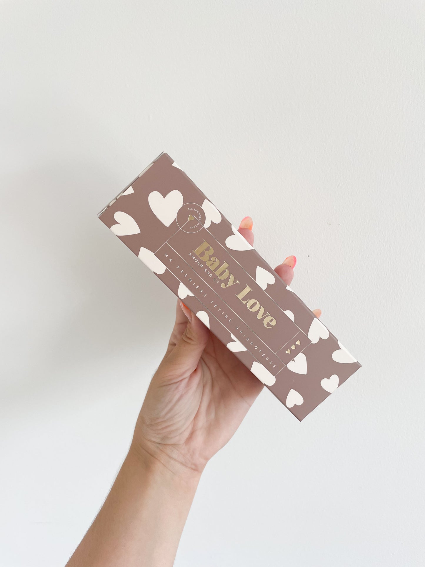 Tétine grignoteuse pour bébé - Fall in love - taupe rose ZAKUW