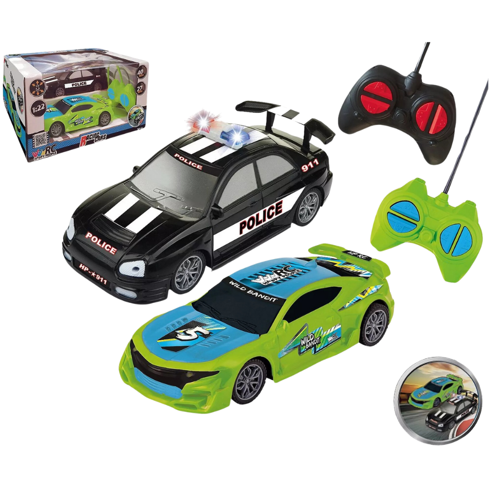 Lot de 2 voitures radiocommandées enfants - jouet interactif et amusant