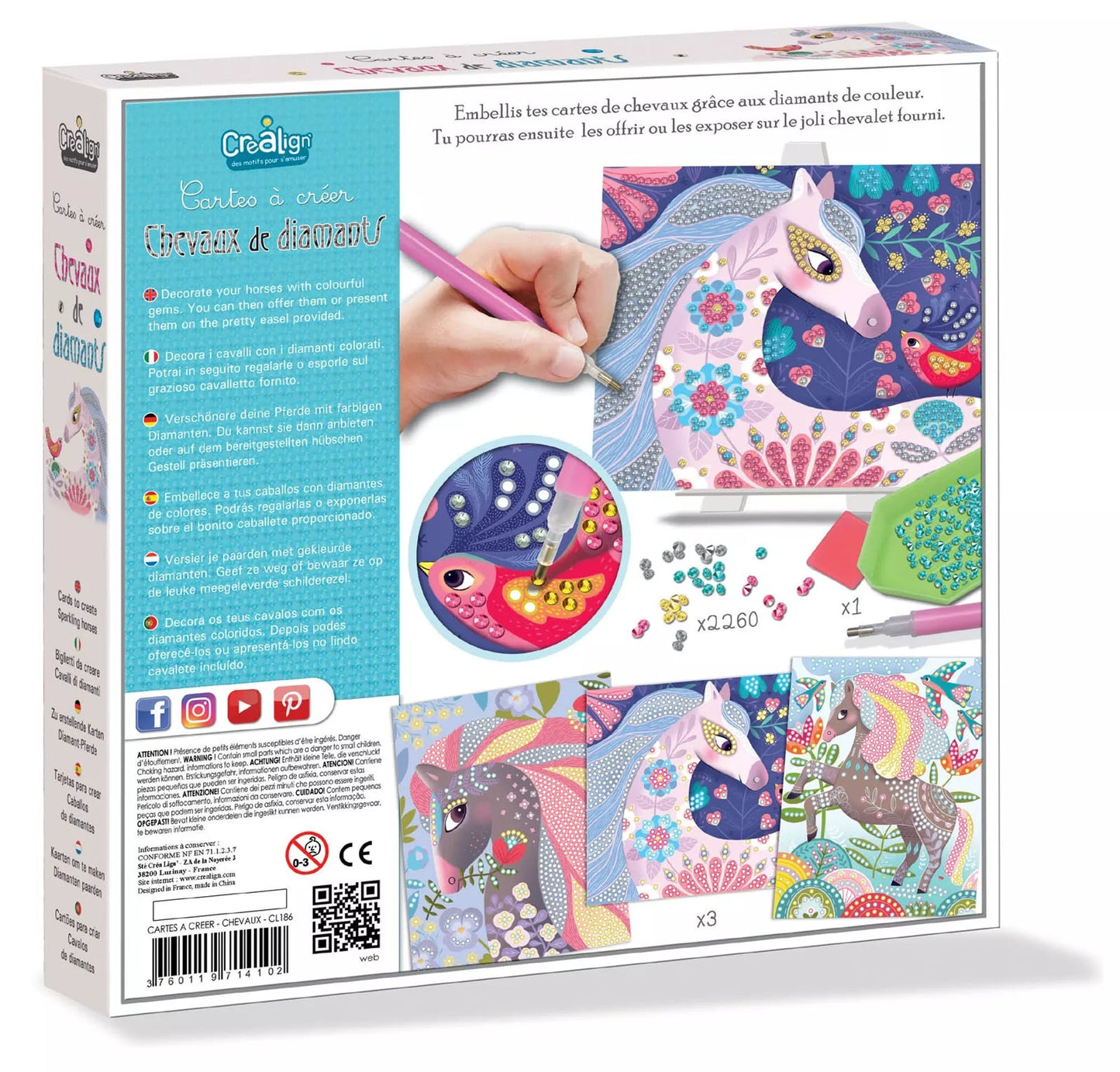 Cartes à créer '' chevaux de diamants "