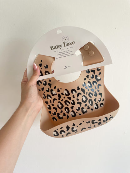 Bavoir en silicone - Léopard - Sauvage