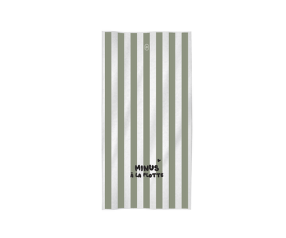 Serviette microfibre enfant "Minus à la flotte" - rayures verte ZAKUW