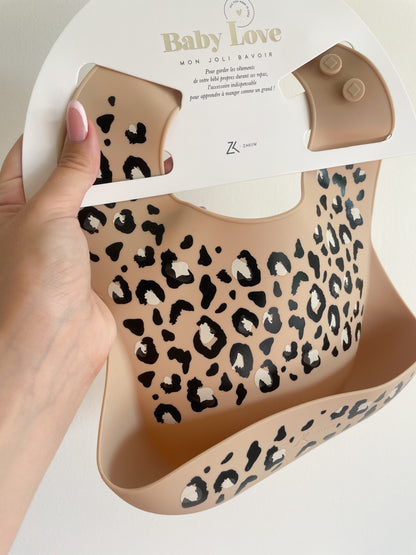 Bavoir en silicone - Léopard - Sauvage