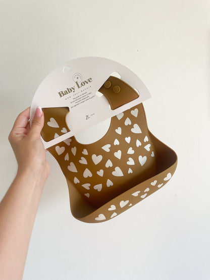 Bavoir en silicone - Fall in love - camel