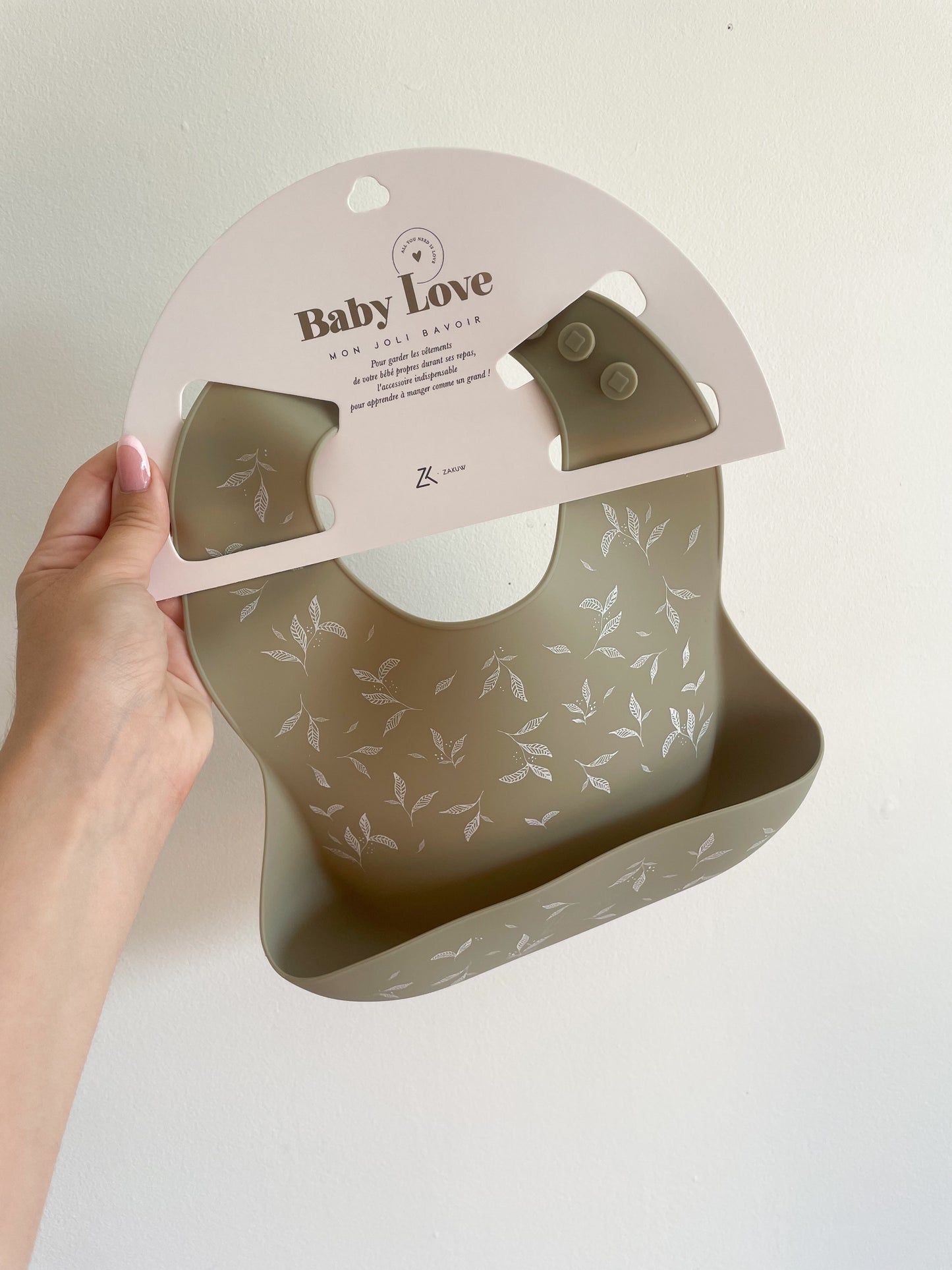 Bavoir en silicone - Feuillage