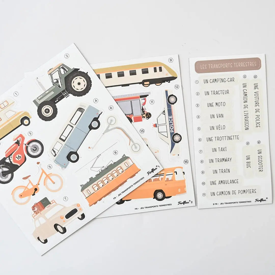 Jeu de magnets - Les transports terrestres L'univers magique