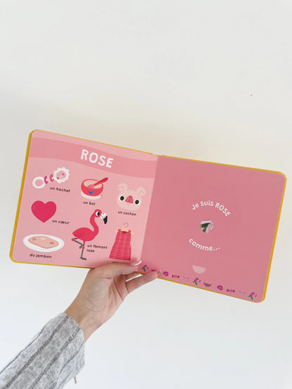 Mon livre des odeurs et des couleurs - Mes 1ères odeurs. Pages intérieur du livre sur la couleur rose. 
