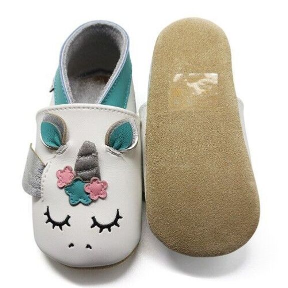 Chaussons souples licorne - Made in France -